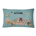 thumbnail image 1 of Brindle French Bulldog Sweet Home Canvas Fabric Decorative Pillow, 1 of 4