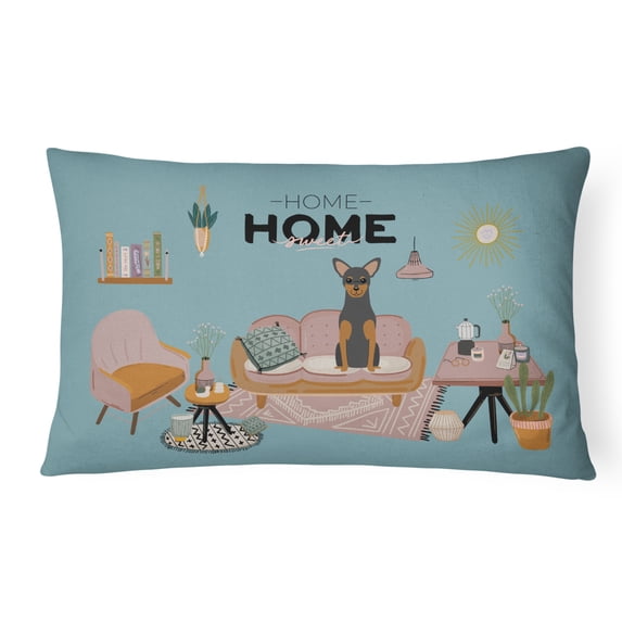 Carolines Treasures CK7873PW1216 Manchester Terrier Sweet Home Canvas Fabric Decorative Pillow 12H x16W multicolor