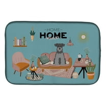 Black Silver Miniature Schnauzer Sweet Home Dish Drying Mat