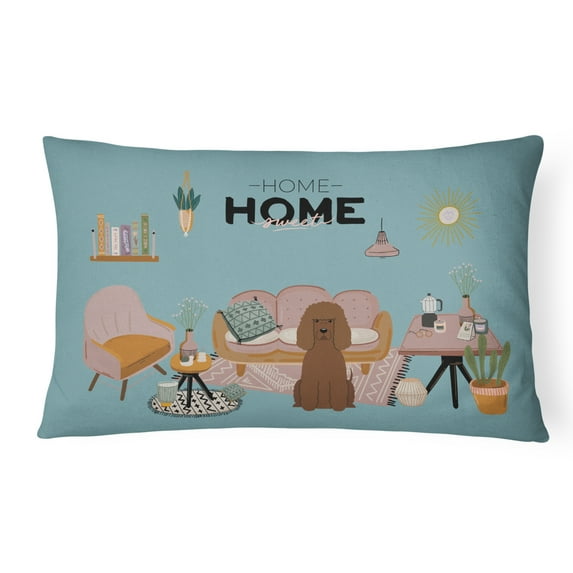 Carolines Treasures CK7908PW1216 Irish Water Spaniel Sweet Home Canvas Fabric Decorative Pillow 12H x16W multicolor