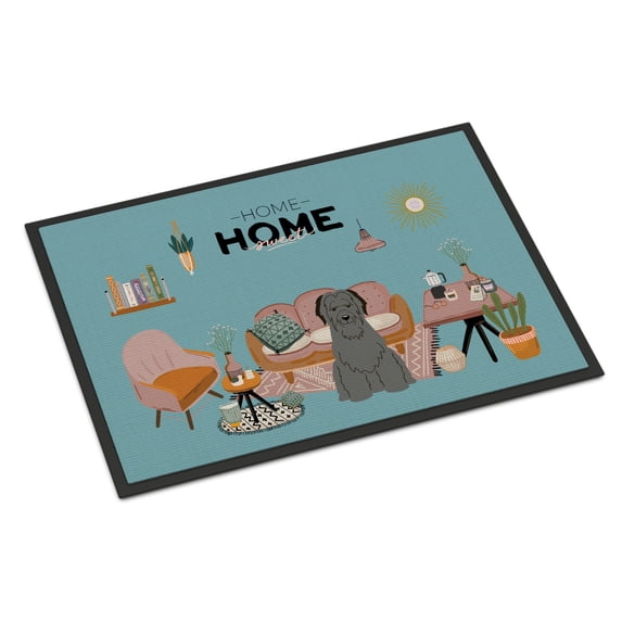 Black Briard Sweet Home Door Mat