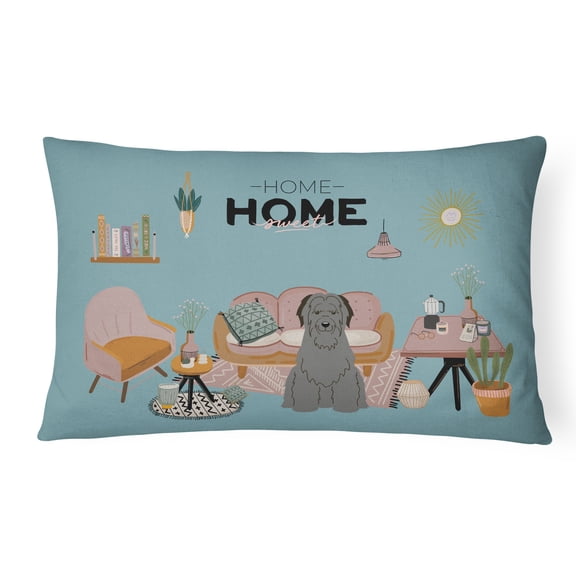 Carolines Treasures CK7926PW1216 Black Briard Sweet Home Canvas Fabric Decorative Pillow 12H x16W multicolor