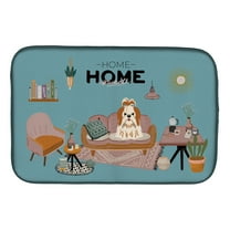 Red White Shih Tzu Sweet Home Dish Drying Mat