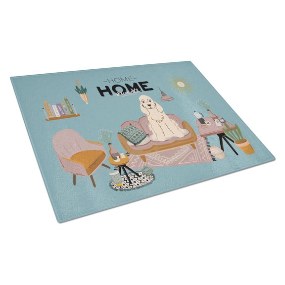 Carolines Treasures CK7939LCB Buff Cocker Spaniel Sweet Home Glass Cutting Board Large 12H x 16W multicolor