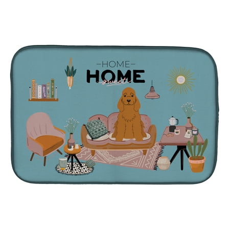 Red Cocker Spaniel Sweet Home Dish Drying Mat