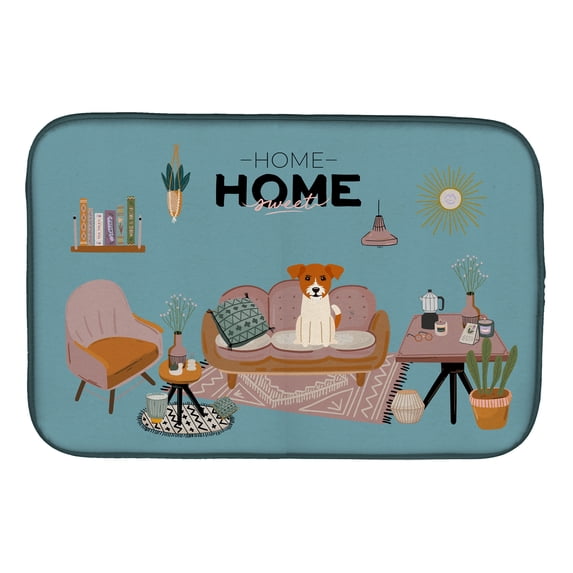 Jack Russell Terrier Sweet Home Dish Drying Mat