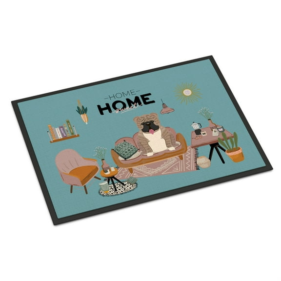 Grey Brindle English Bulldog Sweet Home Indoor or Outdoor Mat 18x27 CK7971MAT
