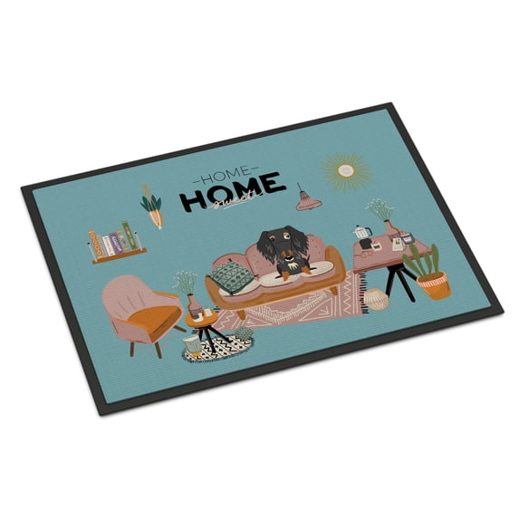 Dapple Wire Haired Dachshund Sweet Home Door Mat