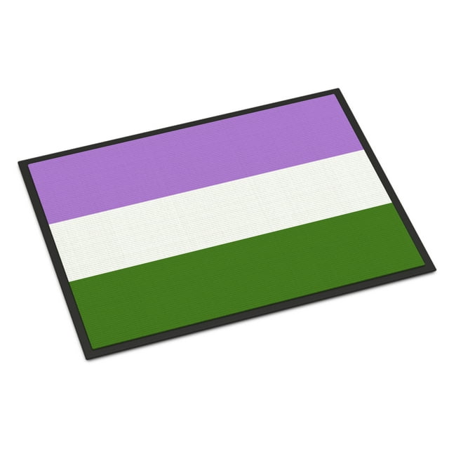 Carolines Treasures CK7994JMAT Genderqueer Pride Door Mat Indoor Rug or Outdoor Welcome Mat 24x36 Doormat 24H X 36W