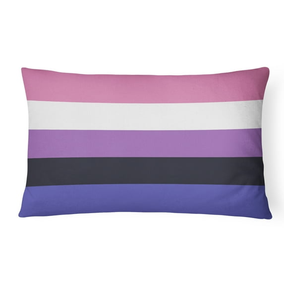 Carolines Treasures CK7997PW1216 Genderfluid Pride Canvas Fabric Decorative Pillow 12H x16W multicolor