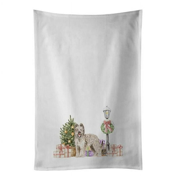 Carolines Treasures CK8174WTKT 28 x 19 in. Unisex Briard Smiling White Dish Towels Kitchen Towel - Set of 2