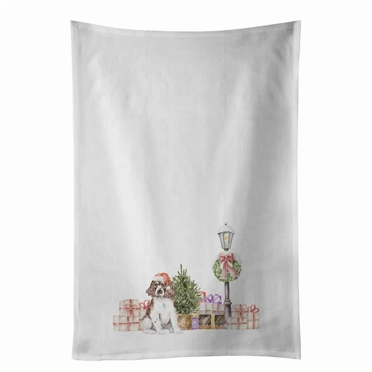 Carolines Treasures CK8182WTKT 28 x 19 in. Unisex English Springer Spaniel Puppy Liver & White White Dish Towels Kitchen Towel - Set of 2