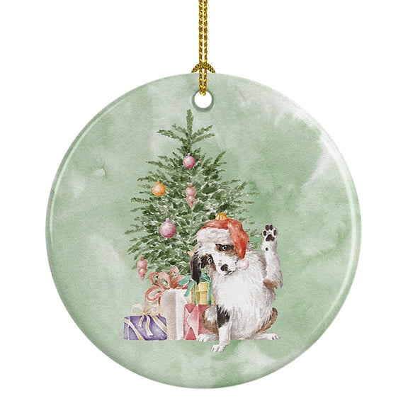 Christmas Australian Shepherd Hi Five Ceramic Ornament 2.8 in x 2.8 in