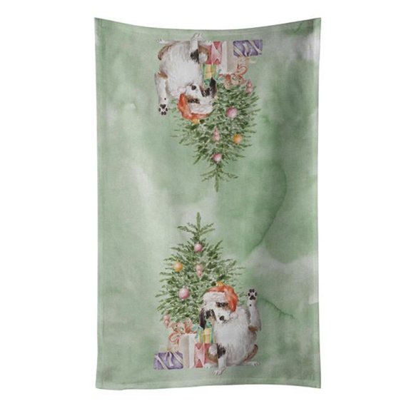 Carolines Treasures CK8198KTWL 25 x 15 in. Unisex Christmas Australian Shepherd Hi Five Kitchen Towel, Multi Color