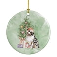 thumbnail image 1 of Christmas Australian Shepherd #2 Ceramic Ornament 2.8 in x 2.8 in, 1 of 3