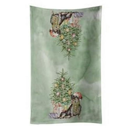 Carolines Treasures CK8206KTWL 25 x 15 in. Unisex Christmas Dachshund Black & Tan Kitchen Towel, Multi Color