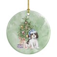 thumbnail image 1 of Christmas Cavalier Spaniel Tricolor Puppy Ceramic Ornament 2.8 in x 2.8 in, 1 of 3