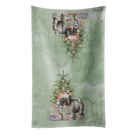 Carolines Treasures CK8232KTWL 25 x 15 in. Unisex Christmas Black Pug No.2 Kitchen Towel, Multi Color