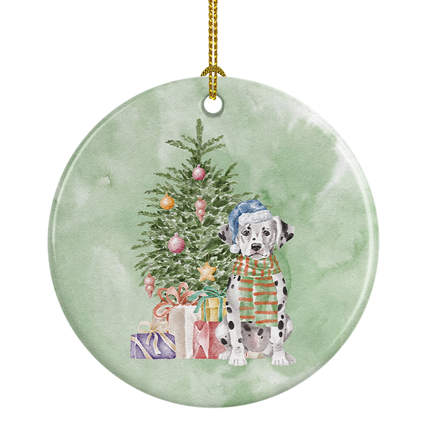 Christmas Dalmatian Puppy Ceramic Ornament 2.8 in x 2.8 in