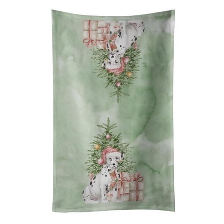 Carolines Treasures CK8235KTWL 25 x 15 in. Unisex Christmas Dalmatian Kitchen Towel, Multi Color