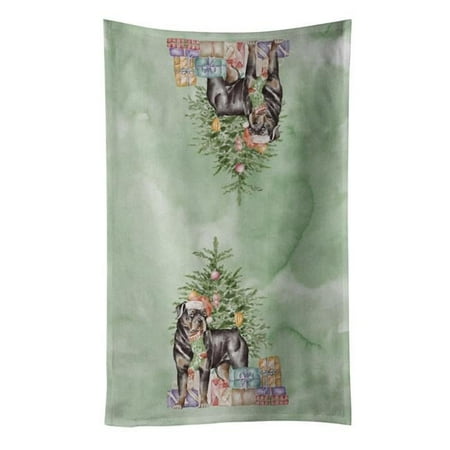 Carolines Treasures CK8238KTWL 25 x 15 in. Unisex Christmas Rottweiler Kitchen Towel, Multi Color