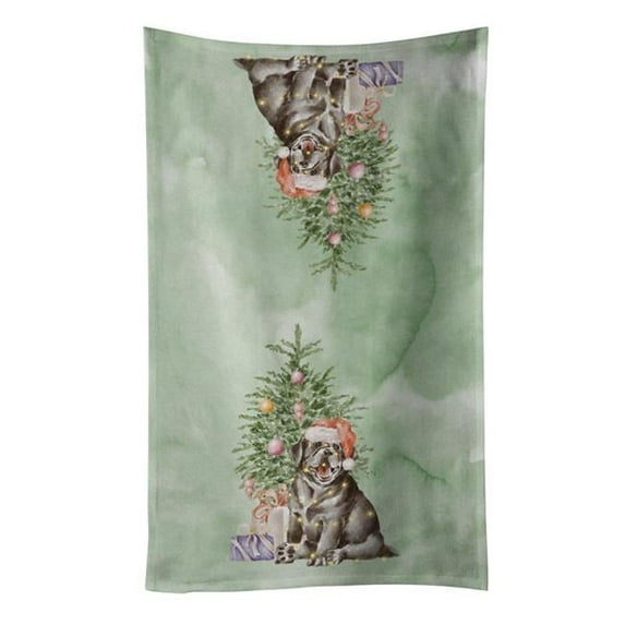 Carolines Treasures CK8240KTWL 25 x 15 in. Unisex Christmas Black Labrador Retriever Puppy Kitchen Towel, Multi Color