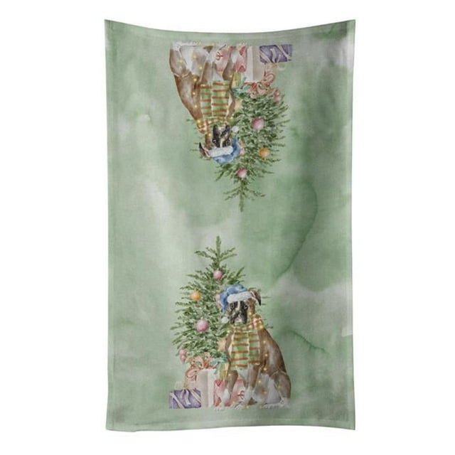 Carolines Treasures CK8243KTWL 25 x 15 in. Unisex Christmas Boxer Kitchen Towel, Multi Color