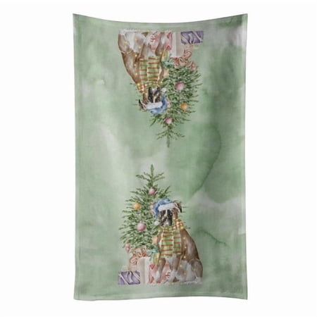 Carolines Treasures CK8243KTWL 25 x 15 in. Unisex Christmas Boxer Kitchen Towel, Multi Color