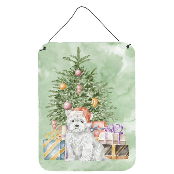 Carolines Treasures CK8245DS1216 West Highland White Terrier Puppy Christmas Presents and Tree Wall or Door Hanging