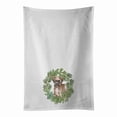 thumbnail image 1 of Carolines Treasures CK8883WTKT 28 x 19 in. Unisex Boxer Puppy Fawn Christmas Wreath White Dish Towels Kitchen Towel - Set of 2, 1 of 3