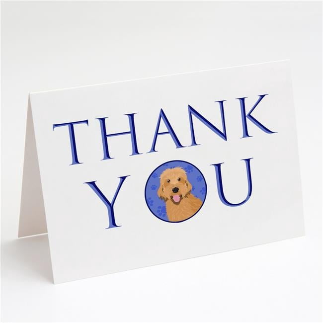 Carolines Treasures CK8986GCA7P 5 x 7 in. Unisex Doodle Liver No.4 Thank You Greeting Cards & Envelopes, Multi Color - Pack of 8