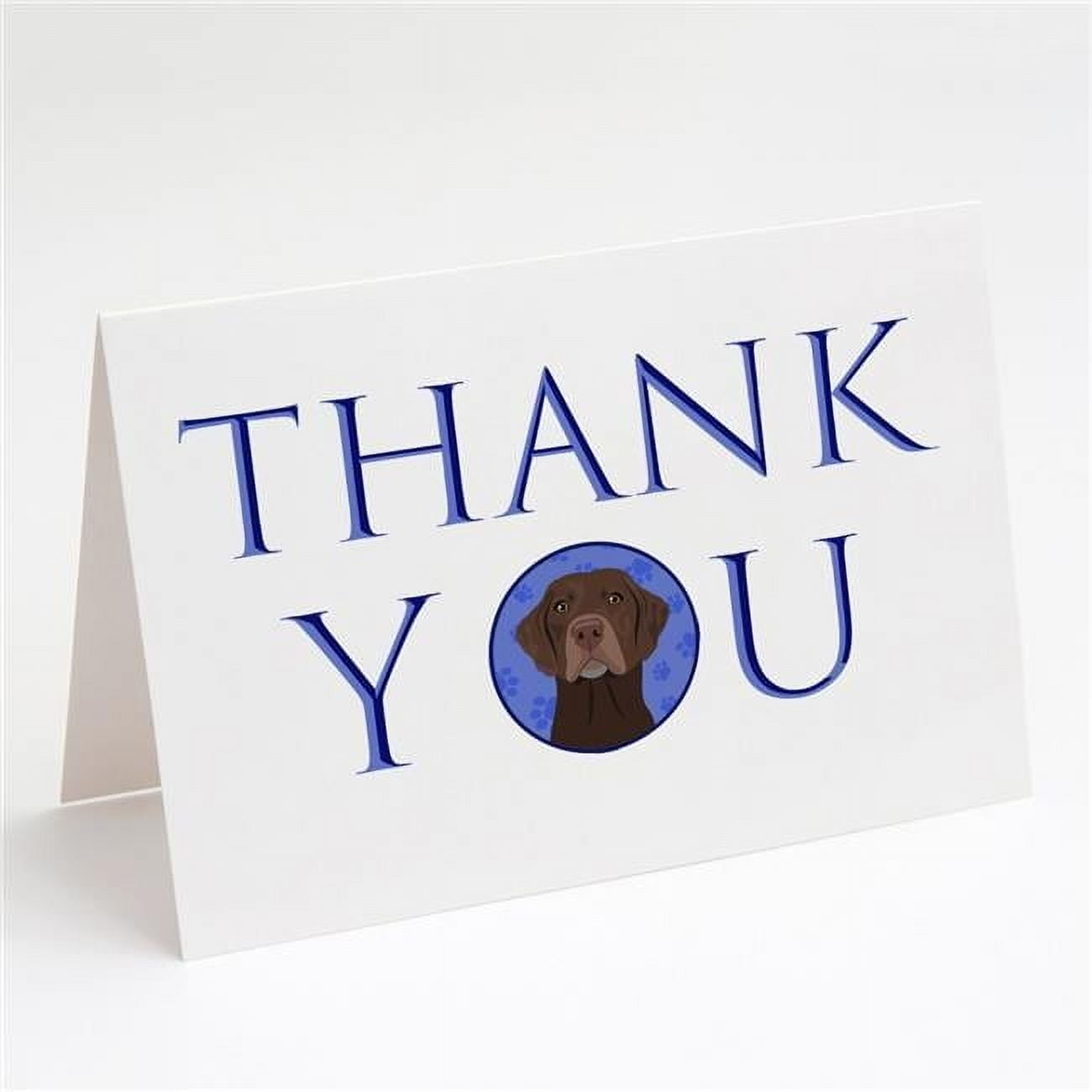 Carolines Treasures CK9042GCA7P 5 x 7 in. Unisex Labrador Retriever Chocolate No.2 Thank You Greeting Cards & Envelopes, Multi Color - Pack of 8