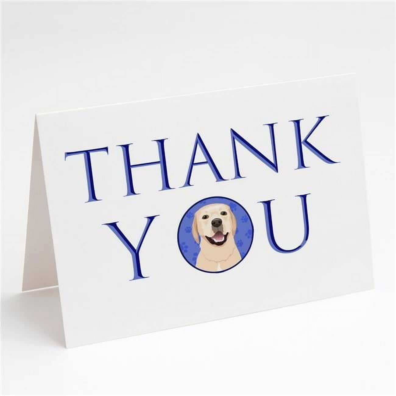 Carolines Treasures CK9047GCA7P 5 x 7 in. Unisex Labrador Retriever Yellow No.2 Thank You Greeting Cards & Envelopes, Multi Color - Pack of 8
