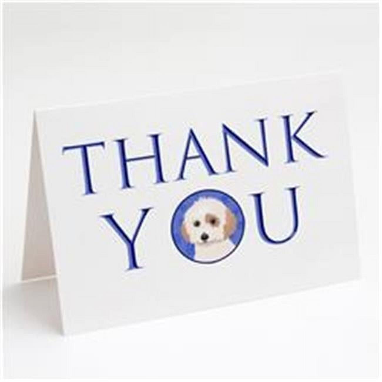 Carolines Treasures CK9134GCA7P 5 x 7 in. Unisex Shih-Tzu White & Red Thank You Greeting Cards & Envelopes, Multi Color - Pack of 8