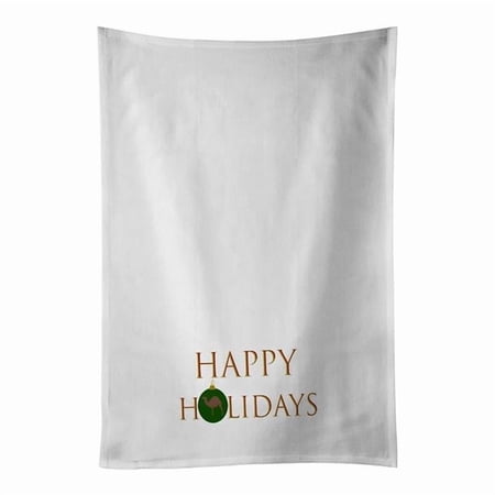 Carolines Treasures CK9373WTKT 28 x 19 in. Unisex Camels-F1 Hybrid Camel Happy Holidays White Dish Towels Kitchen Towel - Set of 2
