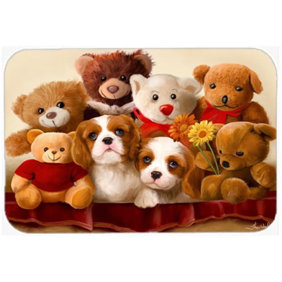 Carolines Treasures Cavalier Spaniel Friends Forever Glass Cutting Board - Large