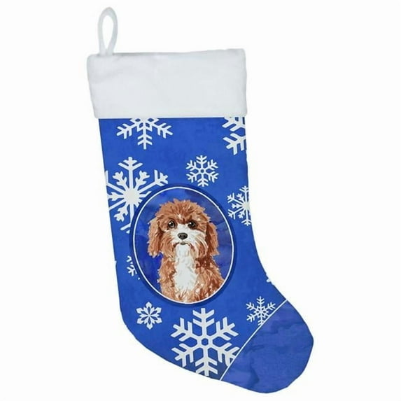 Carolines Treasures CK3919CS Cavapoo Winter Snowflakes Christmas Stocking