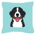 thumbnail image 1 of Carolines Treasures BB1175PW1818 Checkerboard Blue Bernese Mountain Dog Fabric Decorative Pillow- 18 x 18 In., 1 of 1