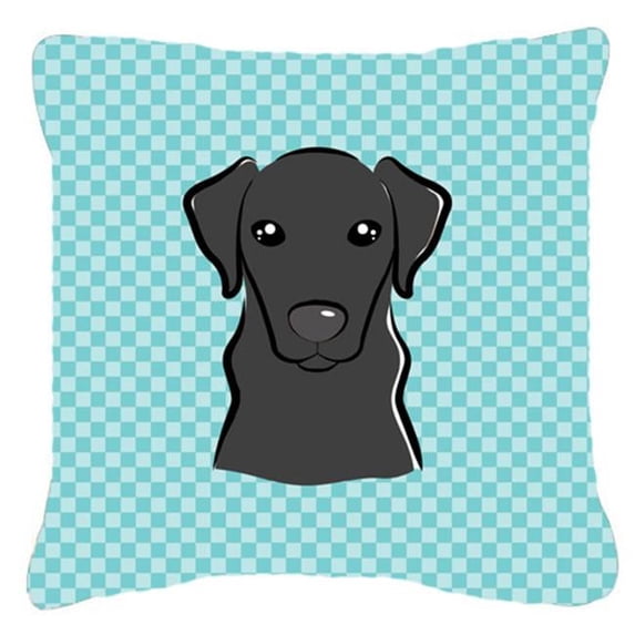 Carolines Treasures Checkerboard Blue Black Labrador Canvas Fabric Decorative Pillow 18H x18W multicolor