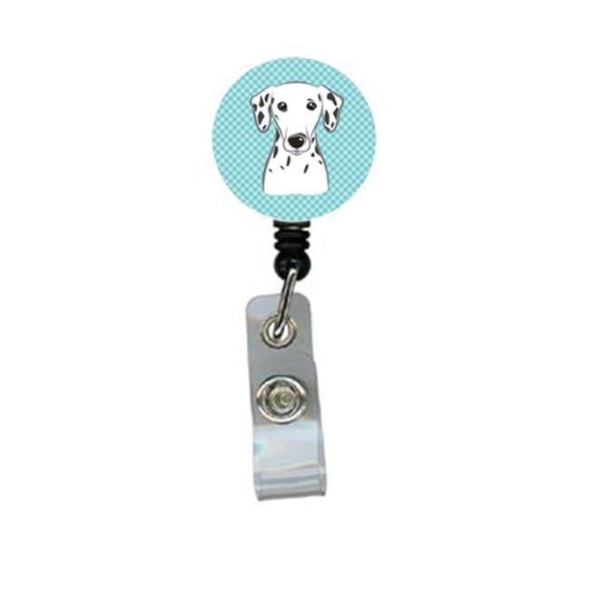 Checkerboard Blue Alaskan Malamute Retractable Badge Reel
