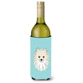 thumbnail image 1 of Carolines Treasures Checkerboard Blue Pomeranian Wine Bottle Beverage Insulator Hugger Wine Bottle multicolor, 1 of 1