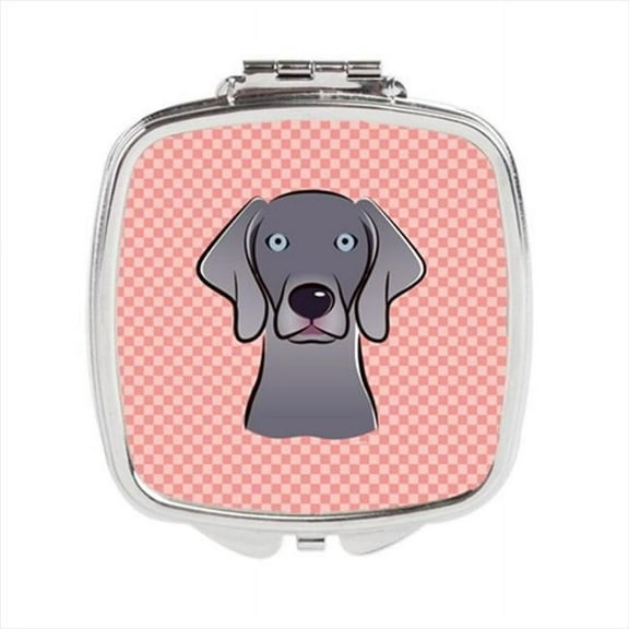 Carolines Treasures Checkerboard Blue Weimaraner Compact Mirror