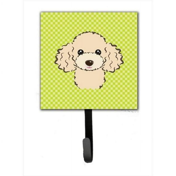 Carolines Treasures Checkerboard Lime Green Buff Poodle Leash or Key Holder 7Hx4.25W multicolor