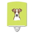 thumbnail image 1 of Carolines Treasures Checkerboard Lime Green Jack Russell Terrier Ceramic Night Light 6x4x3 multicolor, 1 of 2