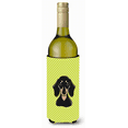 thumbnail image 1 of Carolines Treasures Checkerboard Lime Green Smooth Black Tan Dachshund Wine Bottle Beverage Insulator Hugger Wine Bottle, 1 of 1