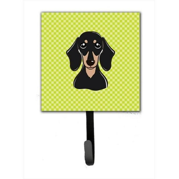 Carolines Treasures Checkerboard Lime Green Smooth Black and Tan Dachshund Leash or Key Holder 7Hx4.25W multicolor