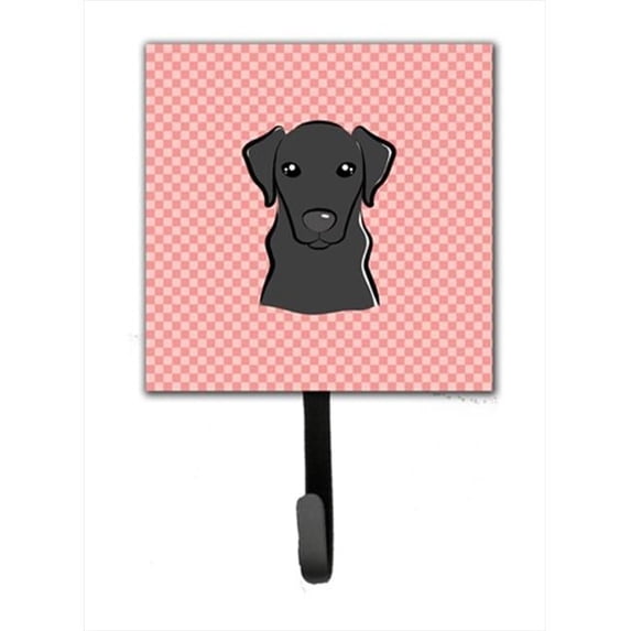 Carolines Treasures Checkerboard Pink Black Labrador Leash or Key Holder 7Hx4.25W multicolor