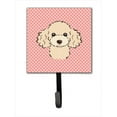 thumbnail image 1 of Carolines Treasures Checkerboard Pink Buff Poodle Leash or Key Holder 7Hx4.25W multicolor, 1 of 2