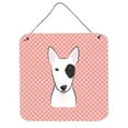 thumbnail image 1 of Carolines Treasures Checkerboard Pink Bull Terrier Wall or Door Hanging Prints 6x6 multicolor, 1 of 1
