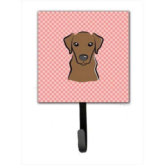 Carolines Treasures Checkerboard Pink Chocolate Labrador Leash or Key Holder 7Hx4.25W multicolor